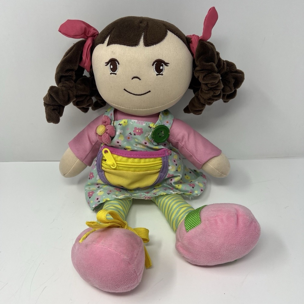 Linzy Toys Learn To Dress‎ Baby Doll 16" Plush Soft Body Teaching Button Zipper